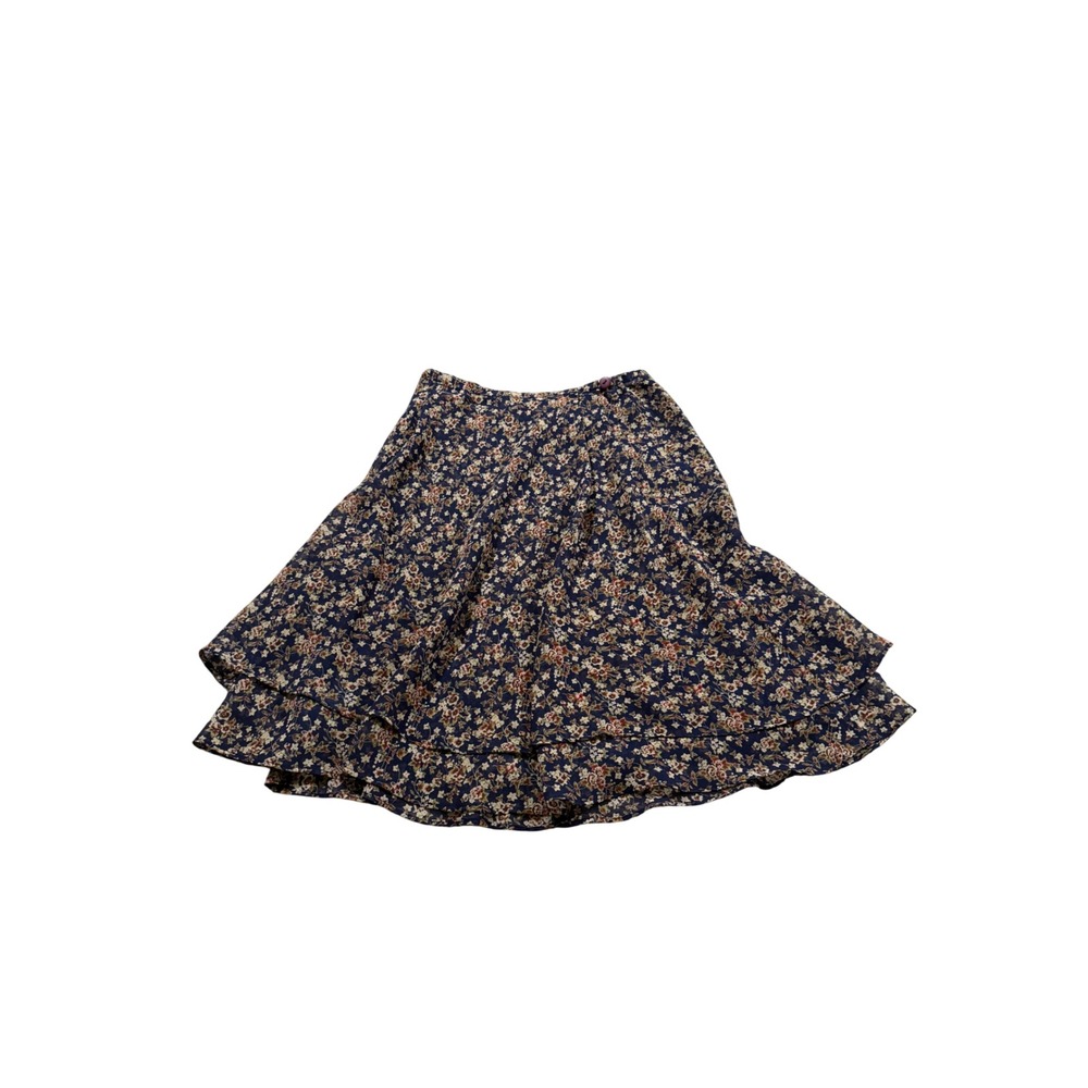 Y2K Express Vintage Floral Tiered Mini Skirt Cottagecore Boho 90s Whimsigoth S‎